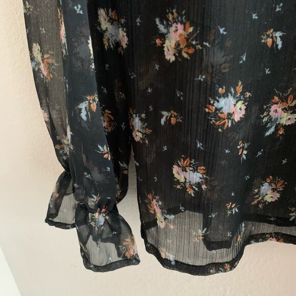 TOPSHOP Beaded Floral Ruffle Cuff Blouse | 6 - Picture 8 of 10